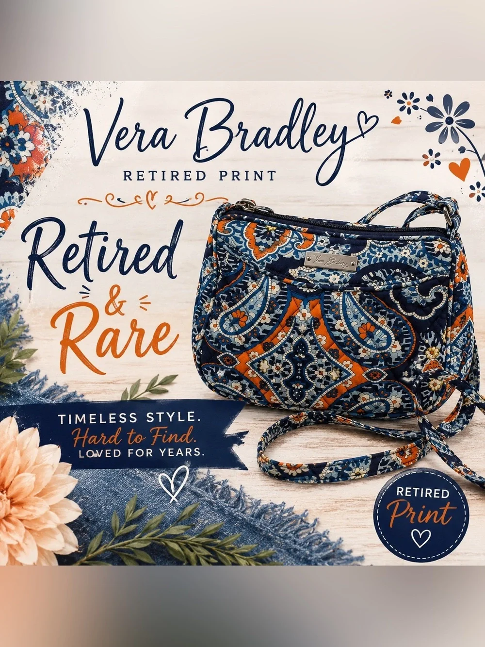 Vera Bradley Marrakesh Mini Crossbody Bag Blue Orange